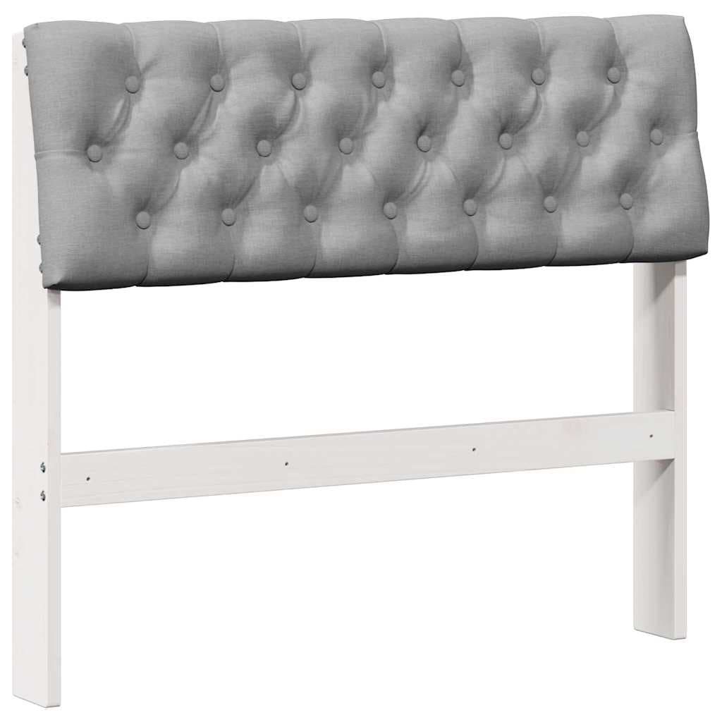 vidaXL Cabeceira estofada Cinzento-claro 90 cm
