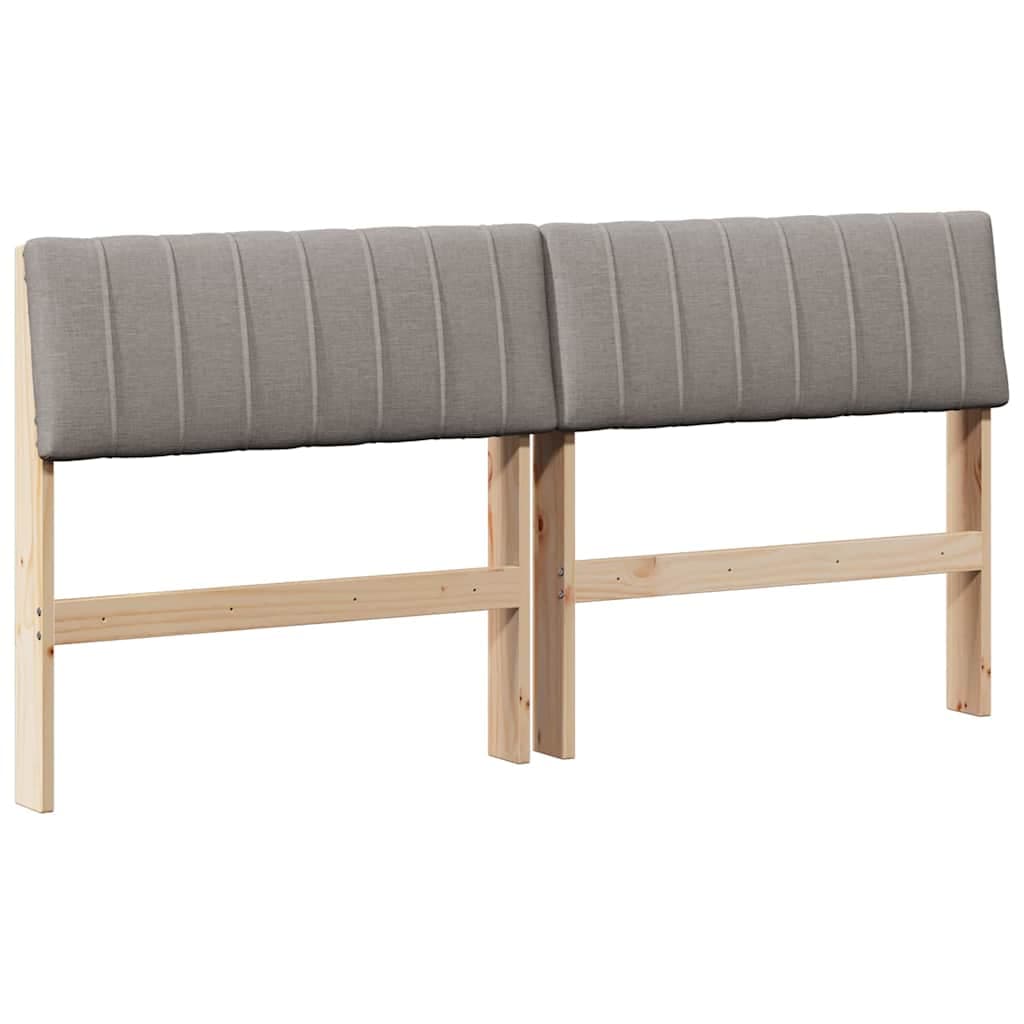 vidaXL Cabeceira estofada Cinzento-acastanhado 160 cm