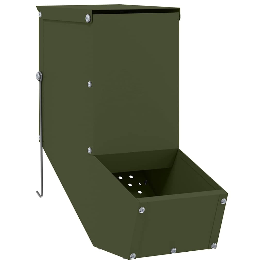 vidaXL Comedouro para Coelhos Verde Oliva 12,5 x 26 x 28,5 cm