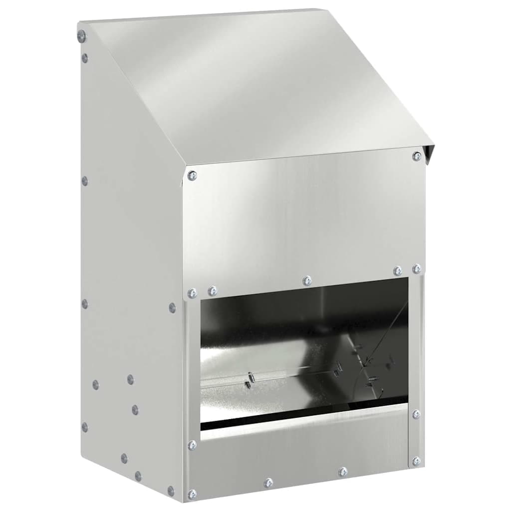 vidaXL Comedouro para galinha Prateado 21 x 16 x 33 cm Aço Galvanizado