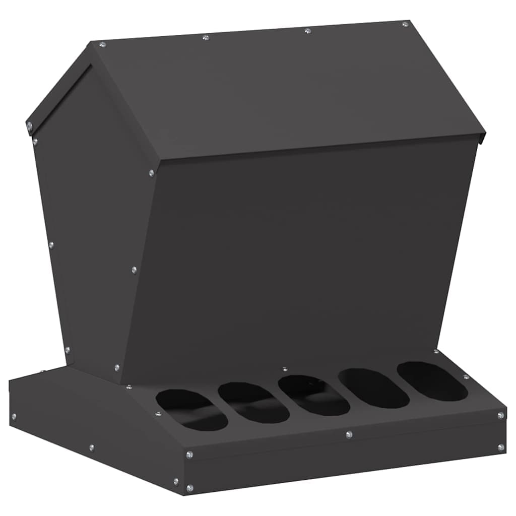 vidaXL Comedouro para galinha Preto 40 x 40 x 45 cm