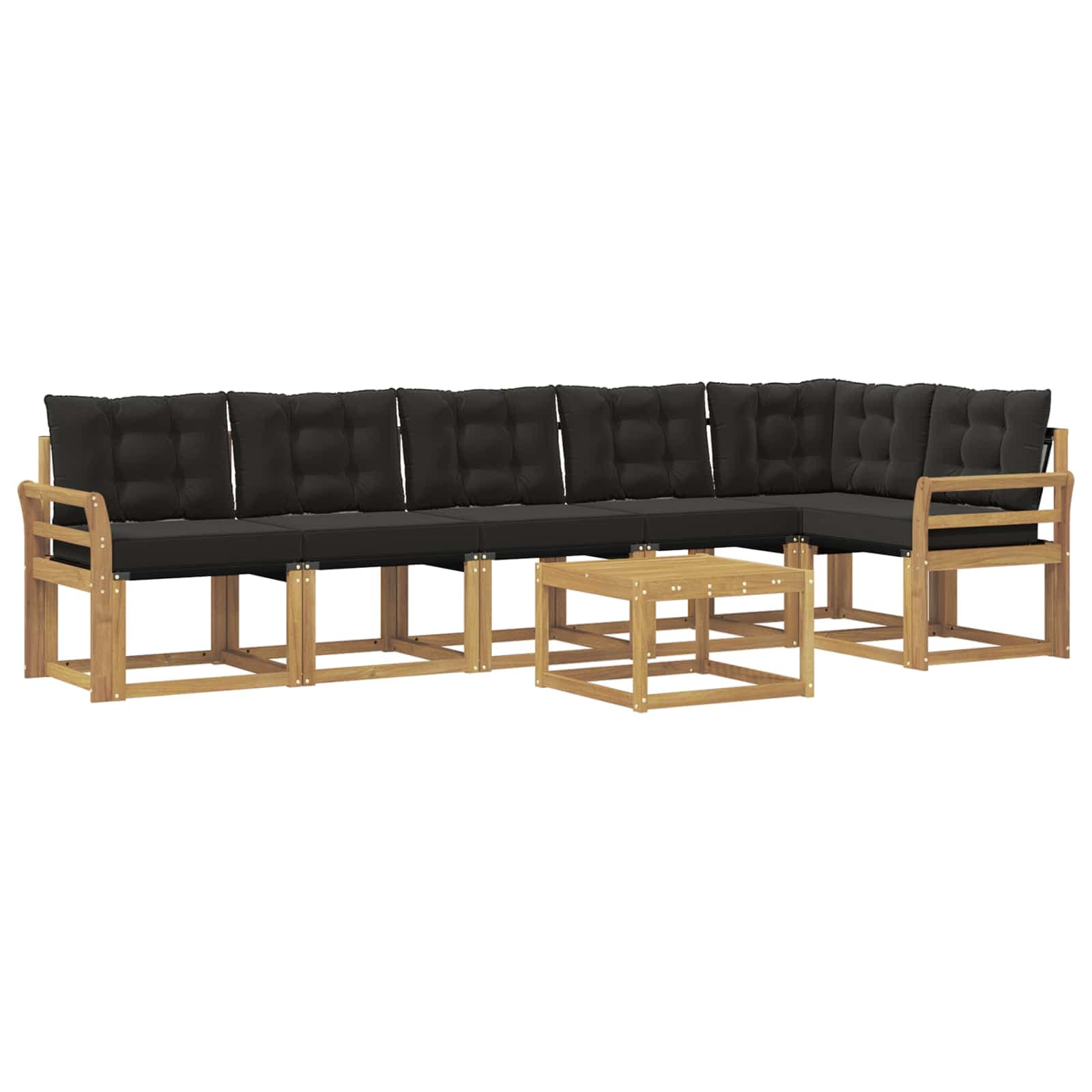 vidaXL Conjunto de Sofás para Exterior 7 pcs Branco e Preto