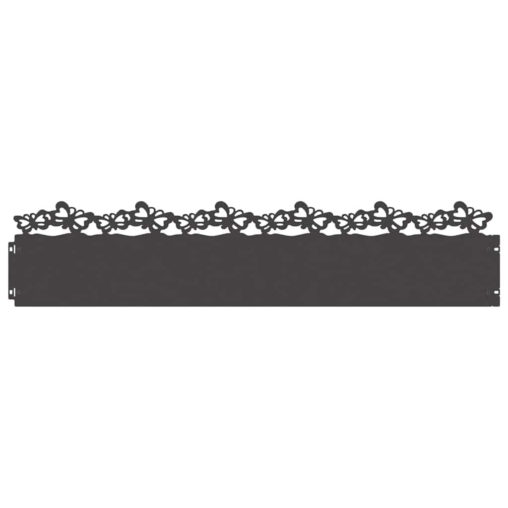 vidaXL Delimitadores de relvado 30 pcs Preto 103 x 0,05 x 22 cm Aço