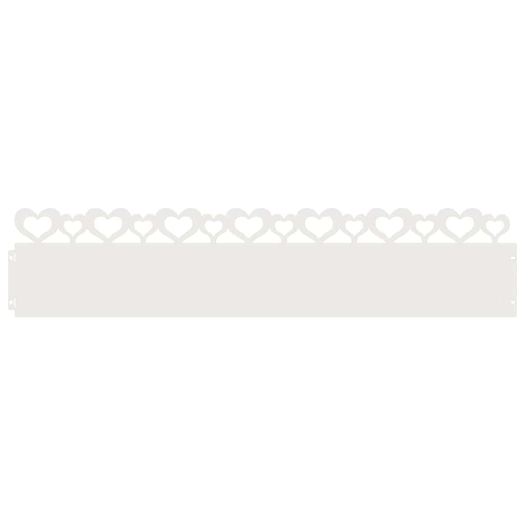vidaXL Delimitadores de relvado 30 pcs Branco 103 x 0,05 x 22 cm Aço