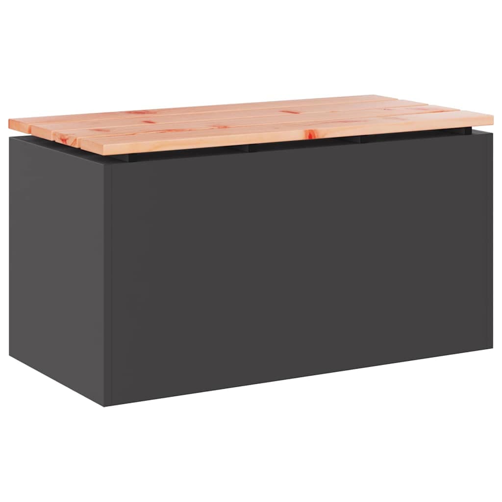 vidaXL Banco de jardim Preto 80 x 40 x 43 cm Aço