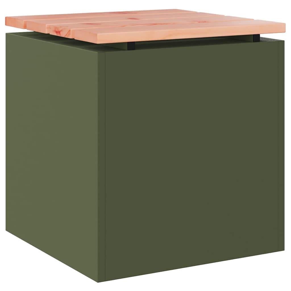 vidaXL Banco de jardim Verde-oliva 40 x 40 x 43 cm Aço
