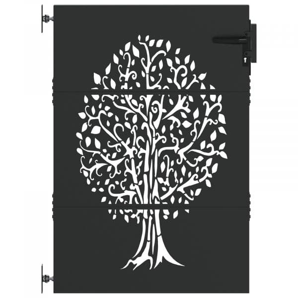 vidaXL Portão de Jardim Preto 100 x 125 cm Aço com Revestimento em Pó - 738194785