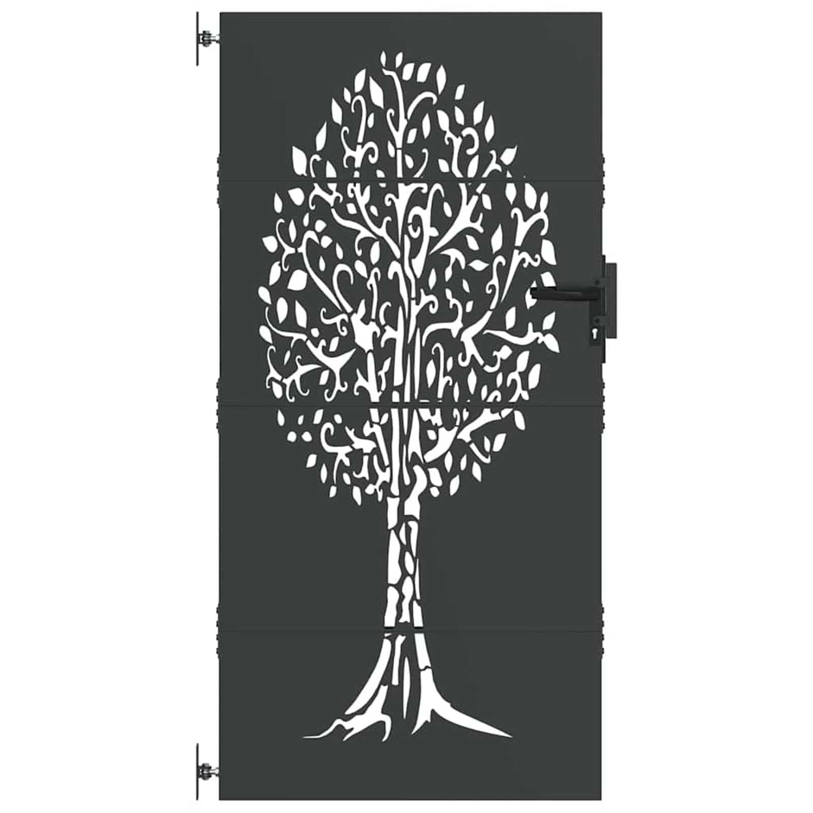 vidaXL Portão de Jardim Preto 100 x 200 cm Aço com Revestimento em Pó - 3002508507