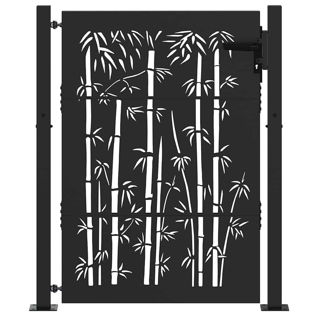 vidaXL Portão de Jardim Preto 110 x 155 cm Aço revestido a pó
