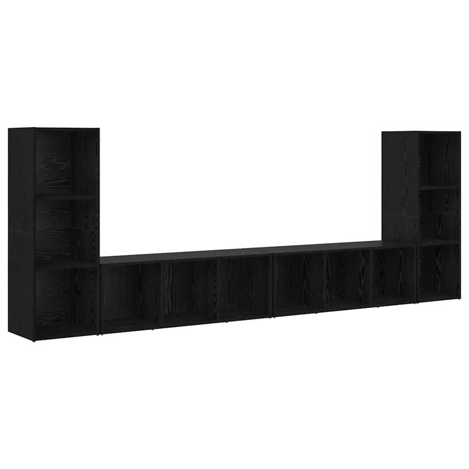 vidaXL Conjunto de móvel de TV 4 pcs Carvalho Preto 37 x 35 x 107 cm