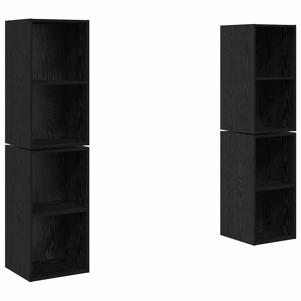 vidaXL Conjunto de Móvel de TV 4 Peças Carvalho Preto 37 x 37 x 72 cm - 1959341546