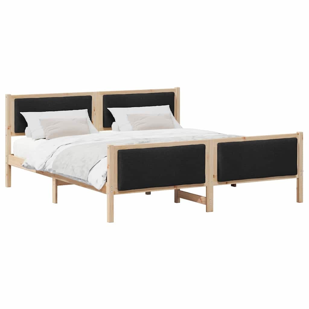 vidaXL Estrutura da Cama com cabeceira Preto 180 x 200 cm tecido