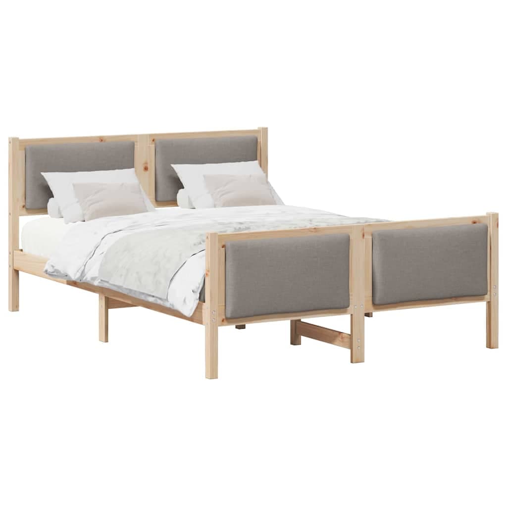vidaXL Estrutura da Cama Cinzento-acastanhado 140 x 200 cm tecido