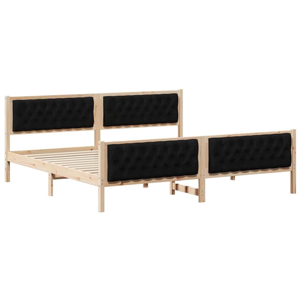 vidaXL Estrutura da Cama Preto 200 x 200 cm Madeira de Pinheiro Sólida