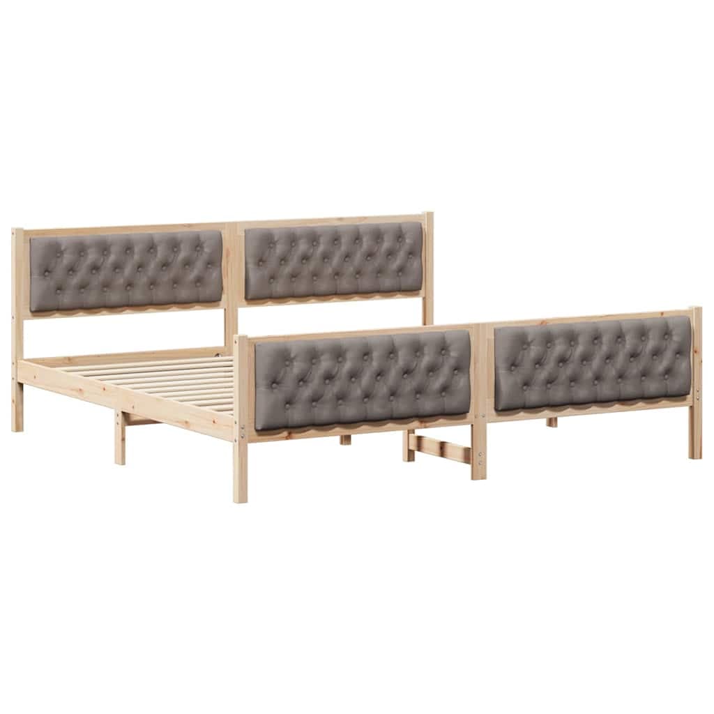 vidaXL Estrutura da Cama Cinzento-acastanhado 200 x 200 cm