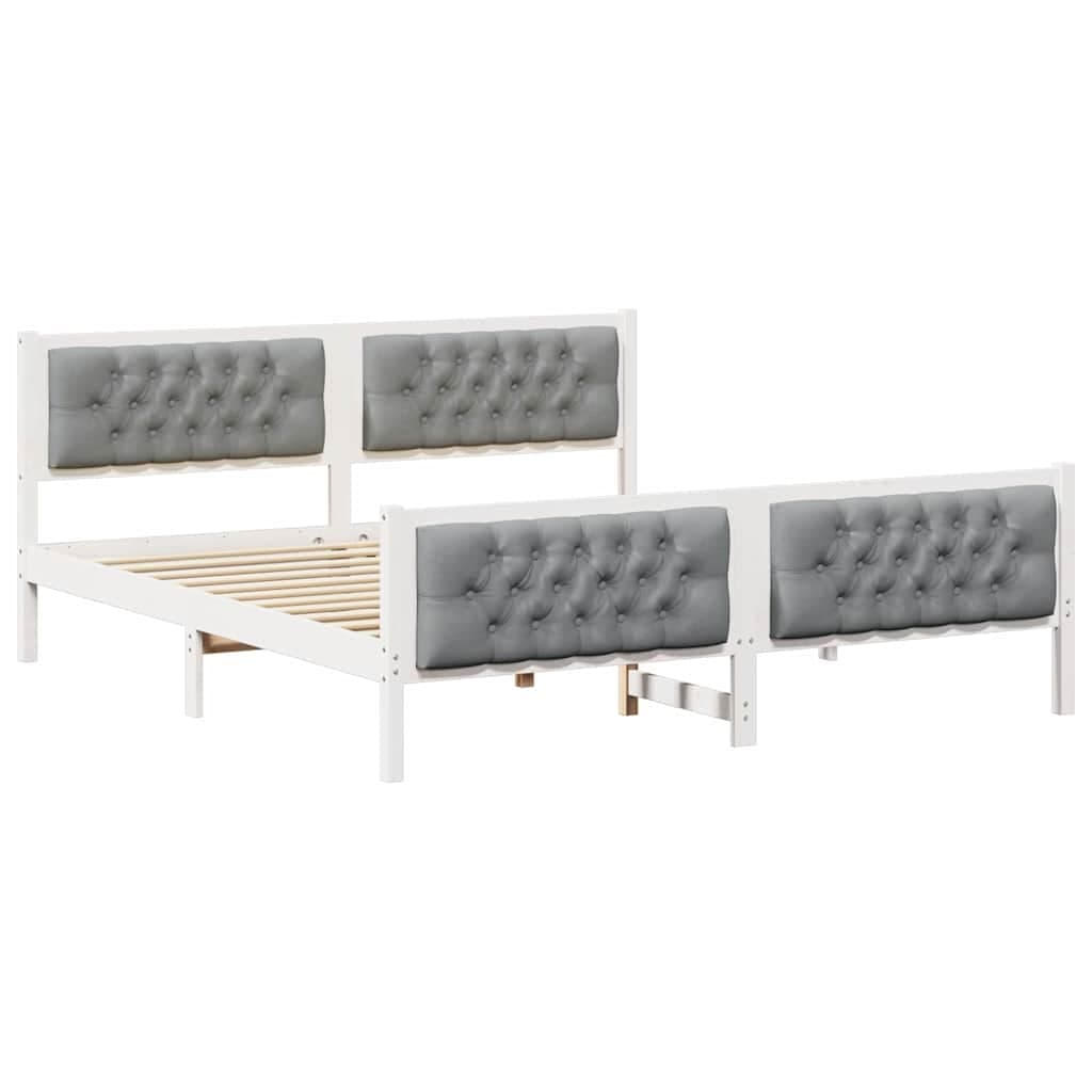vidaXL Estrutura da Cama com cabeceira Cinzento-claro 180 x 200 cm