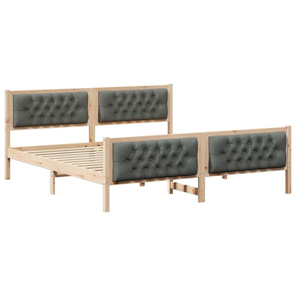 vidaXL Estrutura da Cama com cabeceira Cinza Escuro 160 x 200 cm