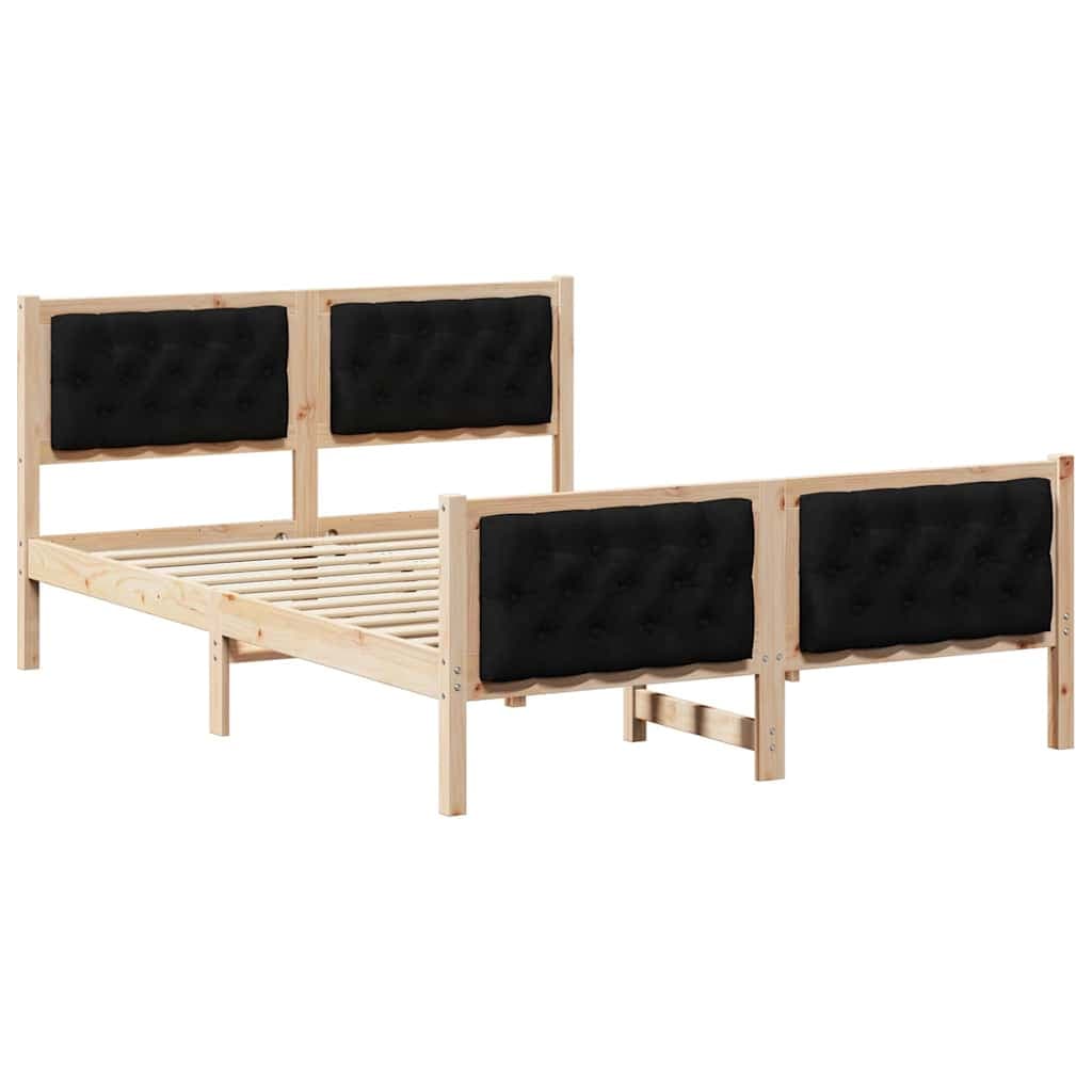vidaXL Estrutura da Cama Preto 140 x 200 cm Madeira de Pinheiro Sólida