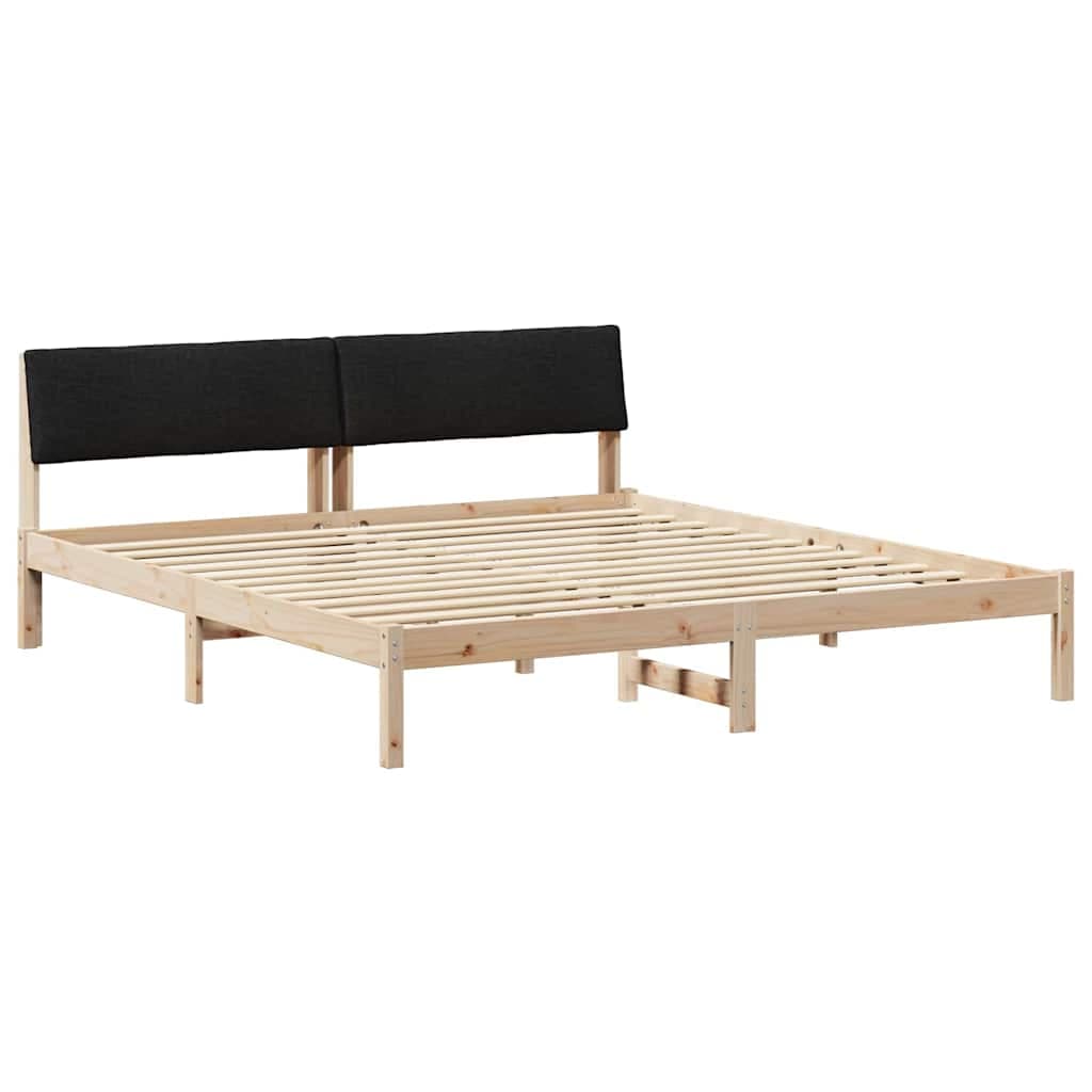 vidaXL Estrutura da cama com cabeceira Castanho e preto 180 x 200 cm
