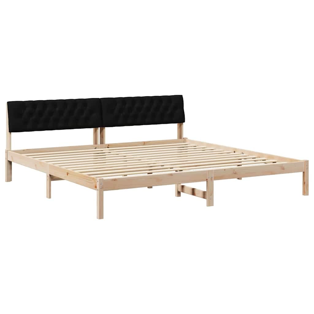 vidaXL Estrutura da cama com cabeceira Castanho e preto 200 x 200 cm