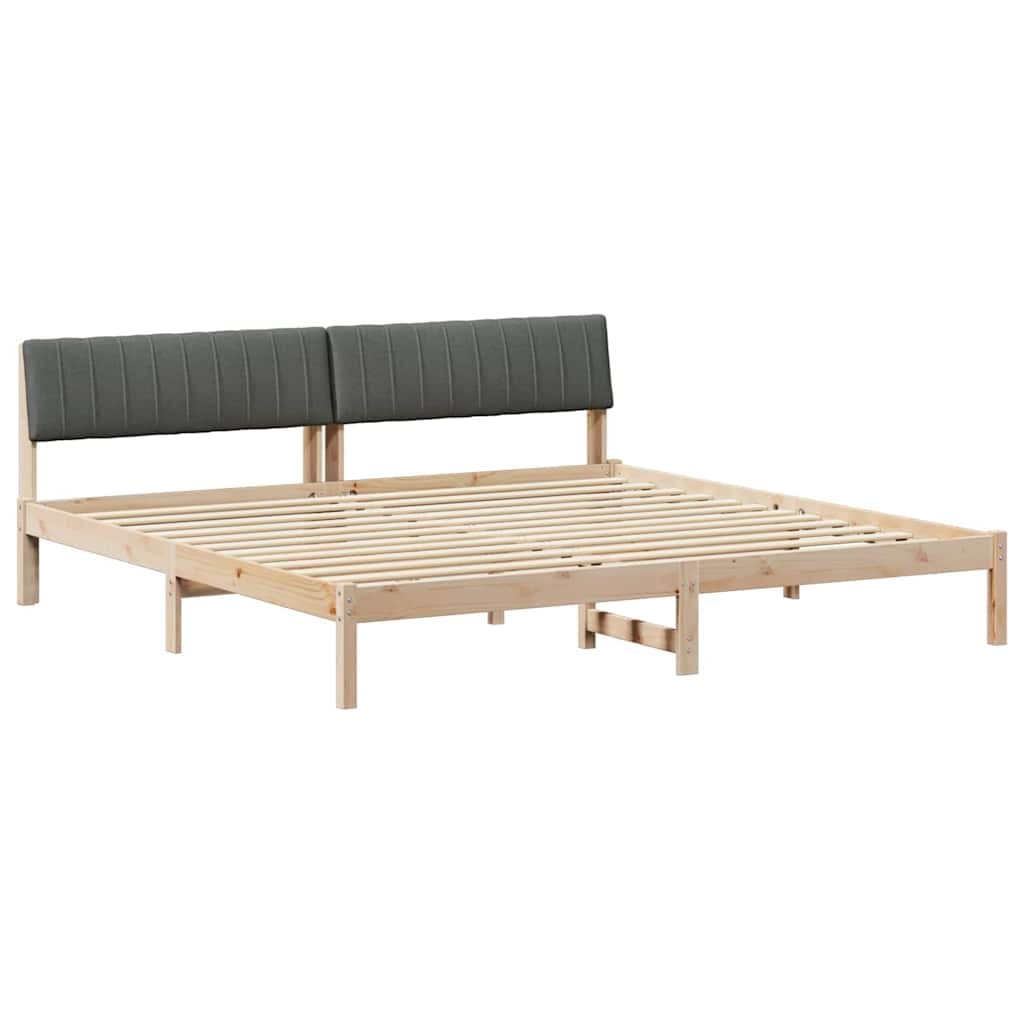 vidaXL Estrutura da cama castanho e cinzento-escuro 200 x 200 cm