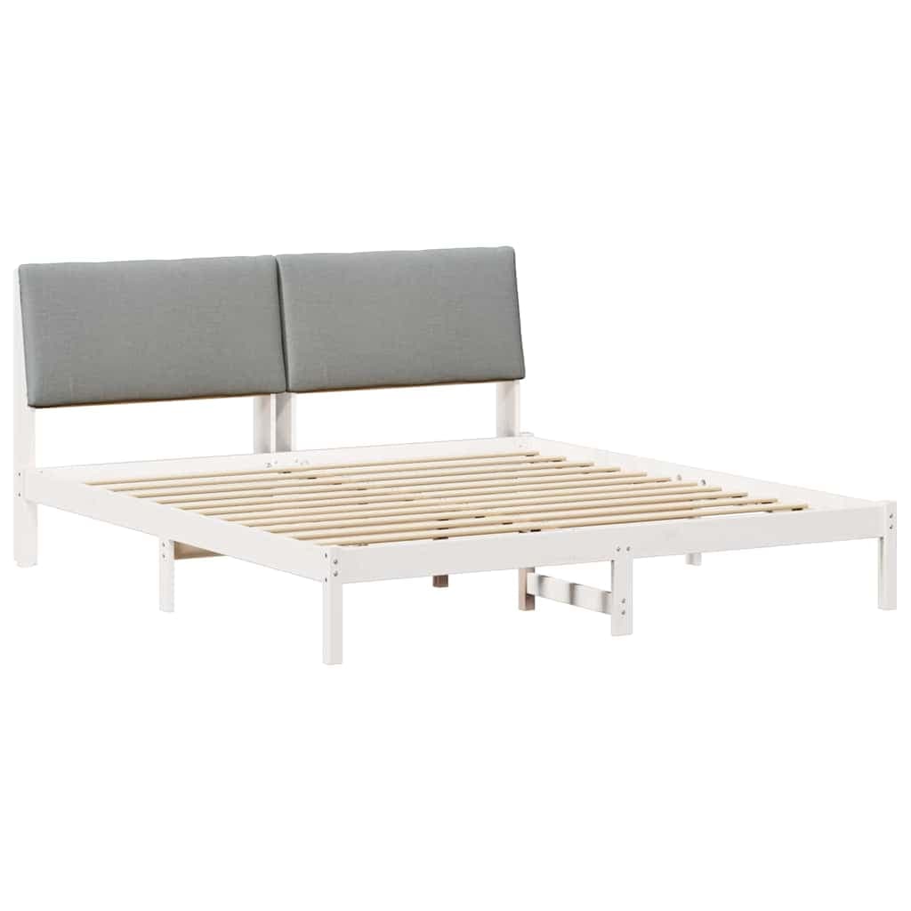 vidaXL Estrutura da cama Branco e cinza claro 200 x 200 cm