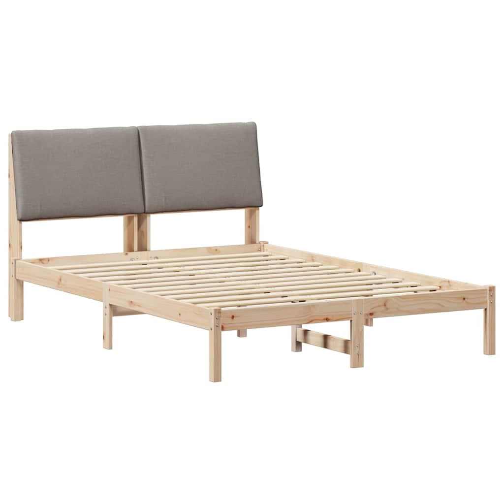 vidaXL Estrutura da cama com cabeceira Marrom e taupe 150 x 200 cm