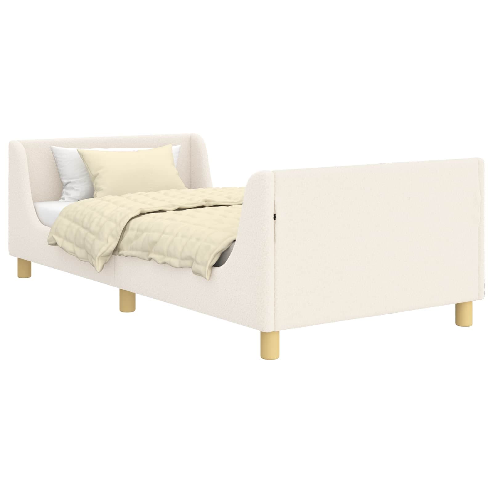vidaXL Estrutura de Cama Infantil com Cabeceira Creme 90 x 200 cm