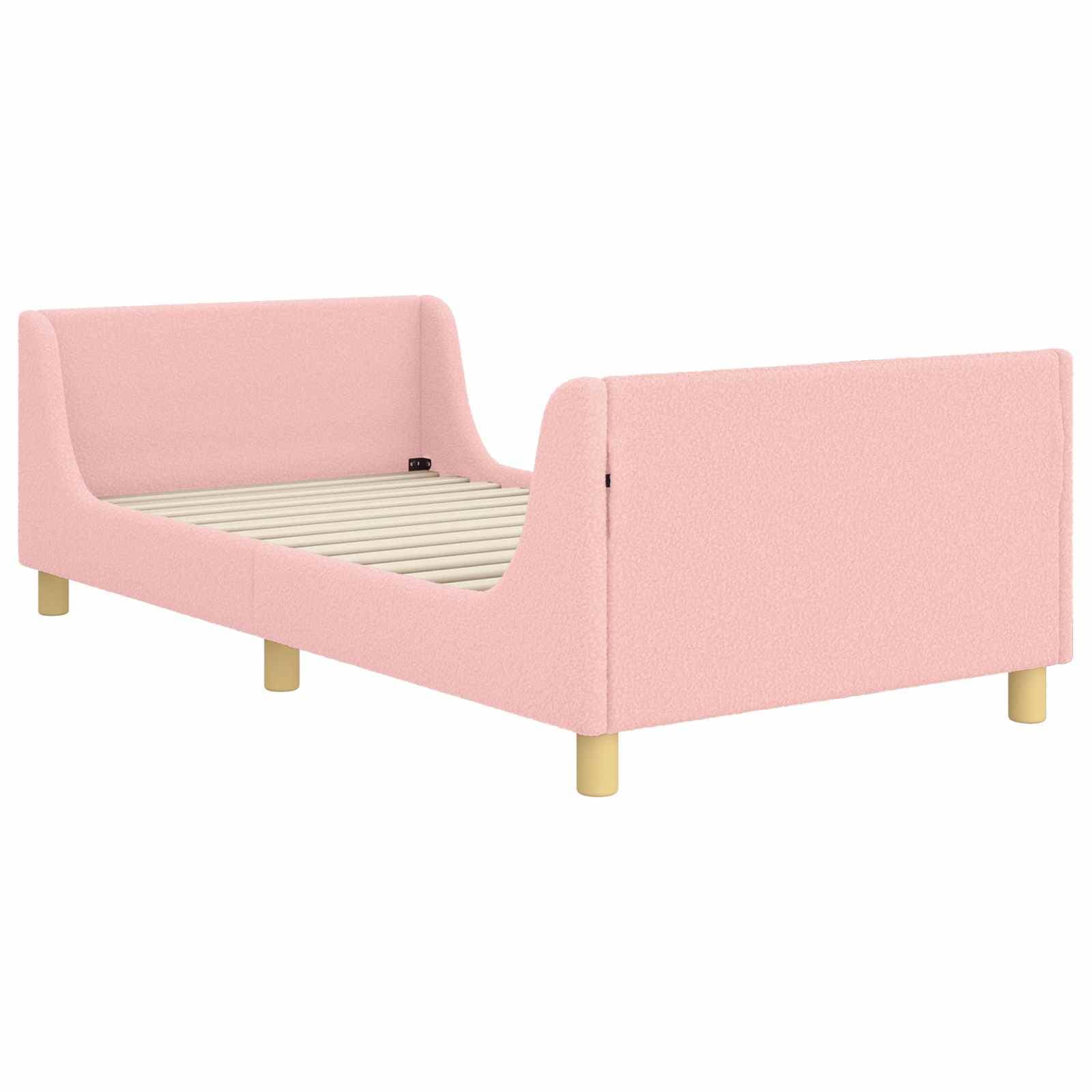 vidaXL Estrutura de Cama Infantil com Cabeceira Rosa 90 x 200 cm