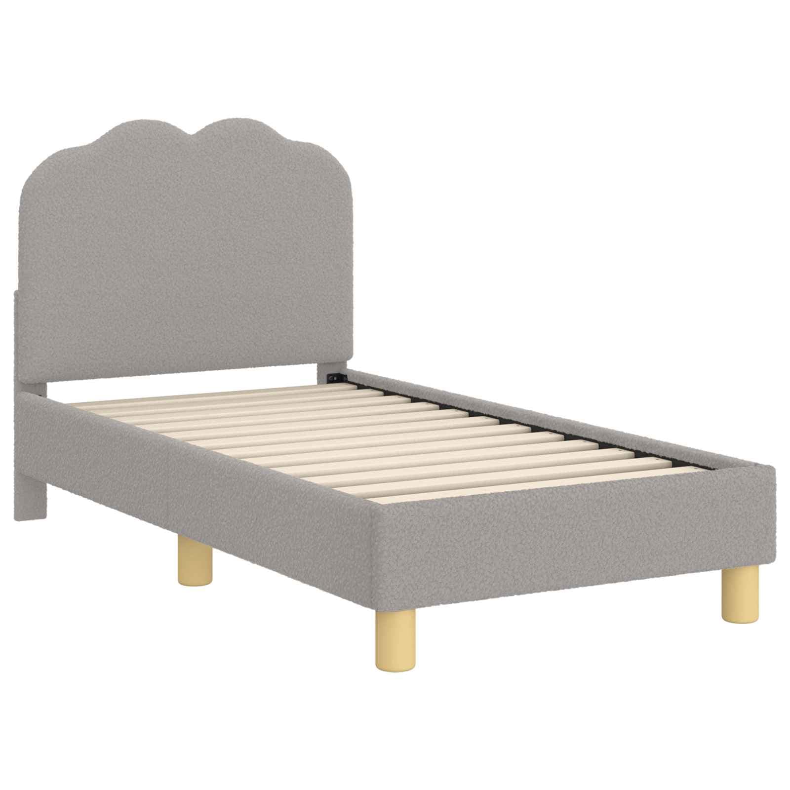 vidaXL Estrutura de Cama para Criança com Cabeceira Cinzento-claro