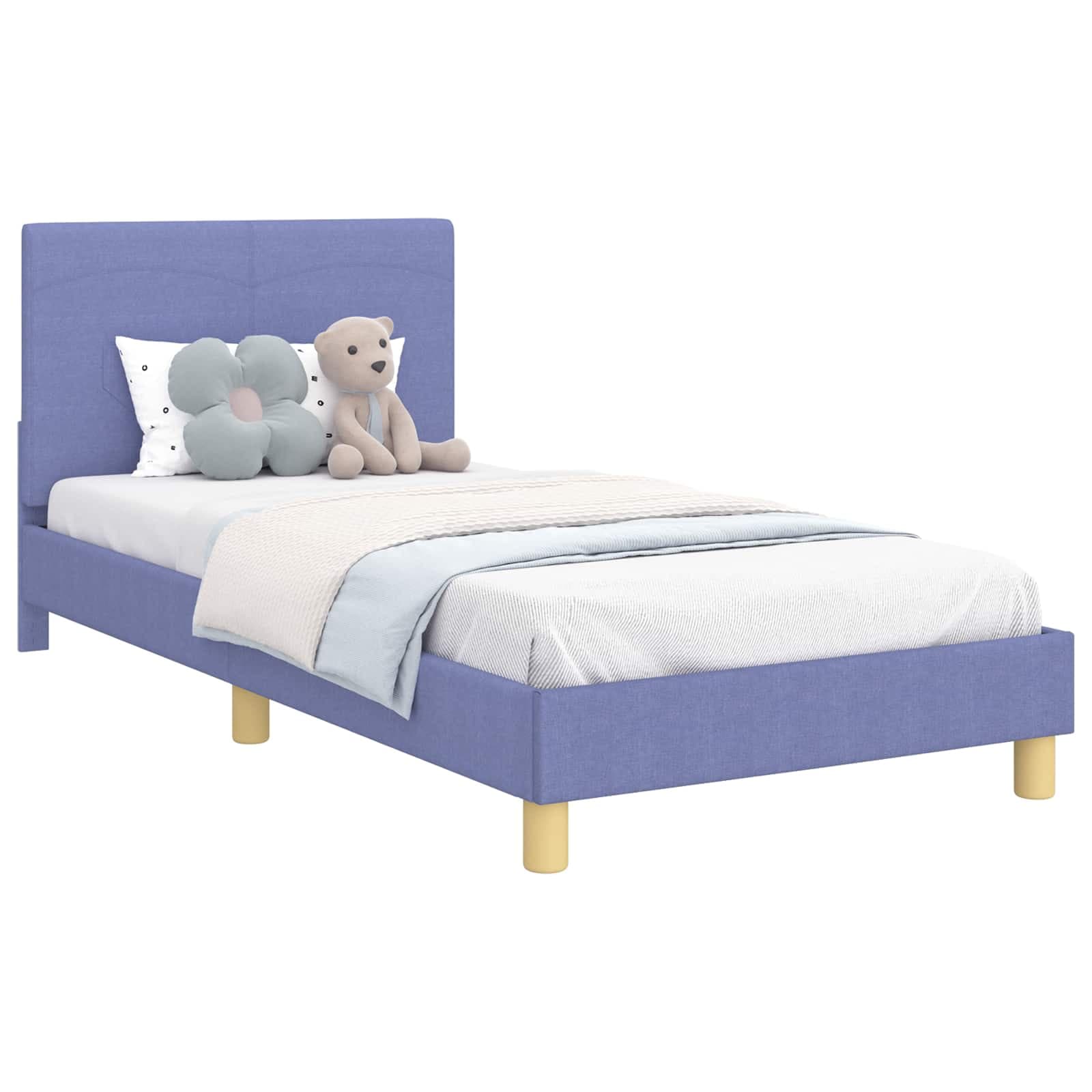 vidaXL Estrutura de Cama Infantil com Cabeceira Azul Jeans 80 x 200 cm