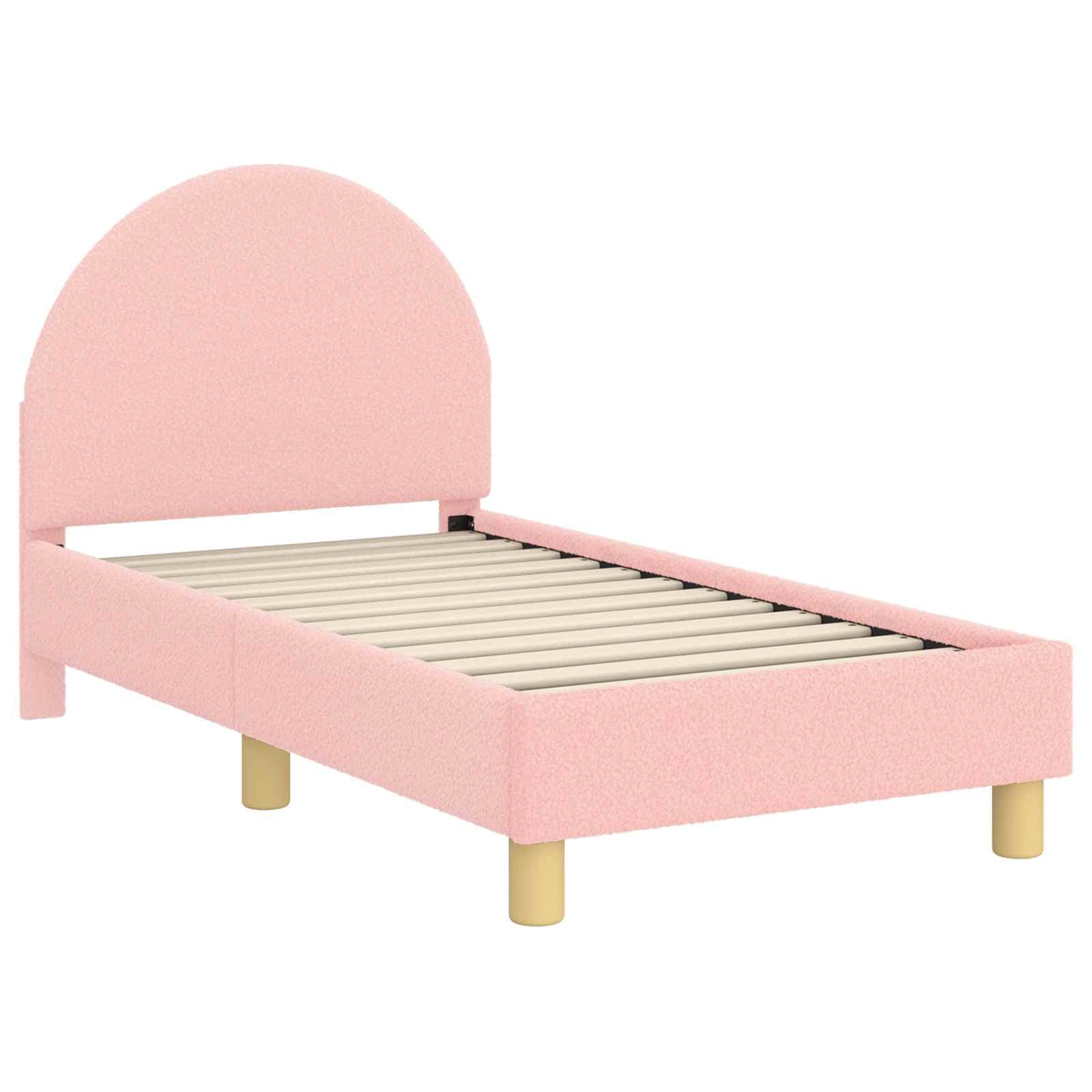 vidaXL Estrutura de Cama para Criança com Cabeceira Rosa 70 x 140 cm