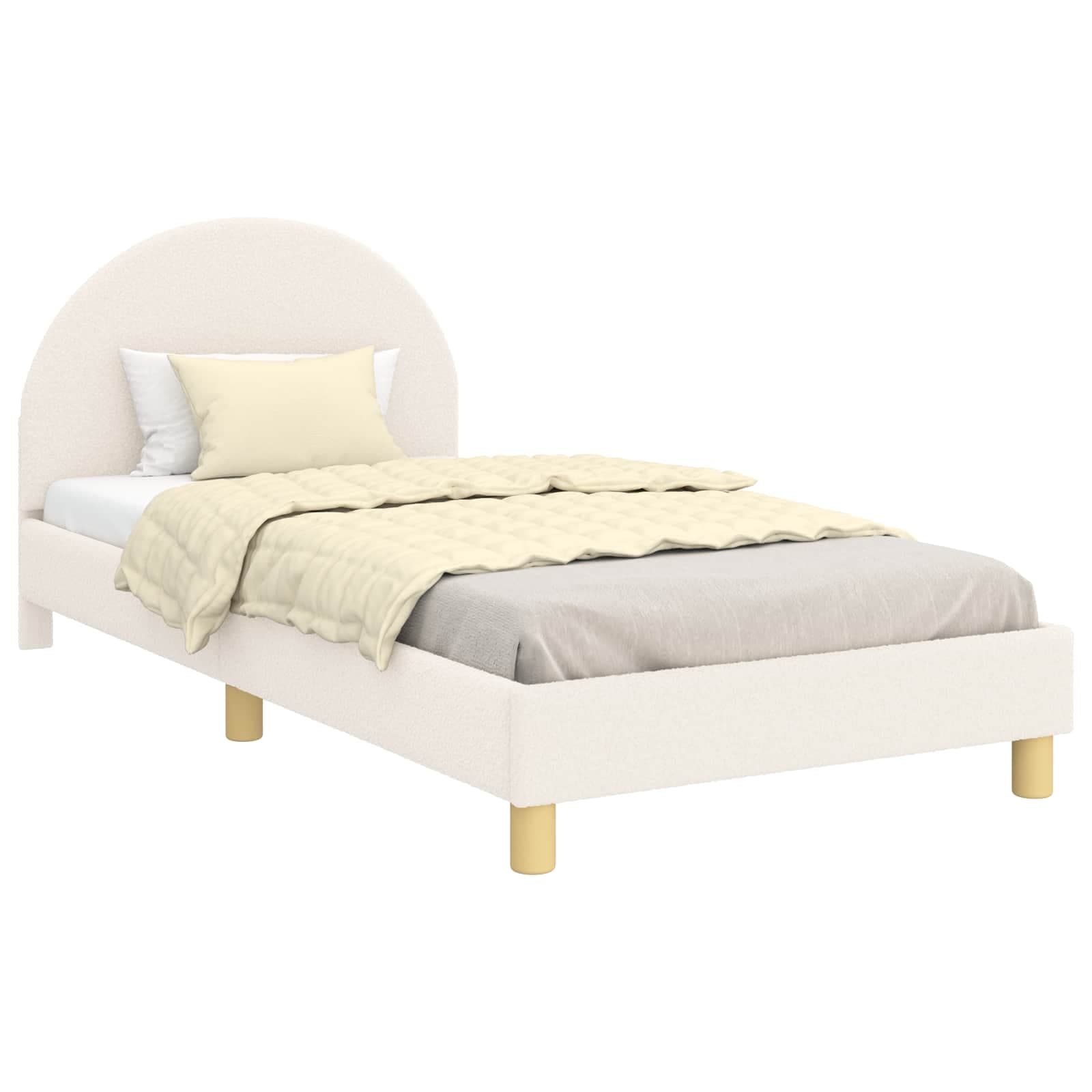 vidaXL Estrutura de Cama Infantil com Cabeceira Creme 90 x 190 cm