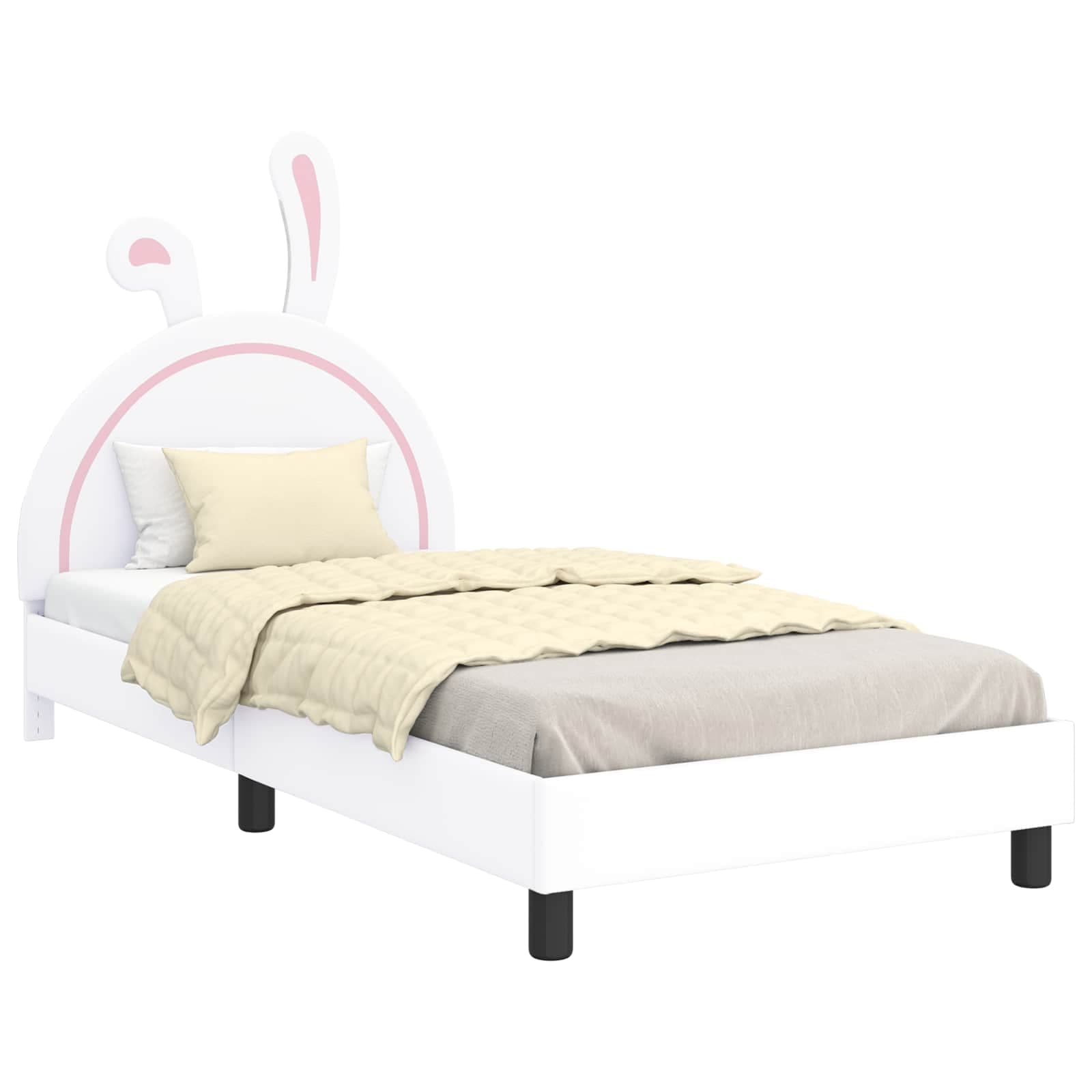 vidaXL Estrutura de Cama Infantil com Cabeceira Branco 80 x 200 cm PU