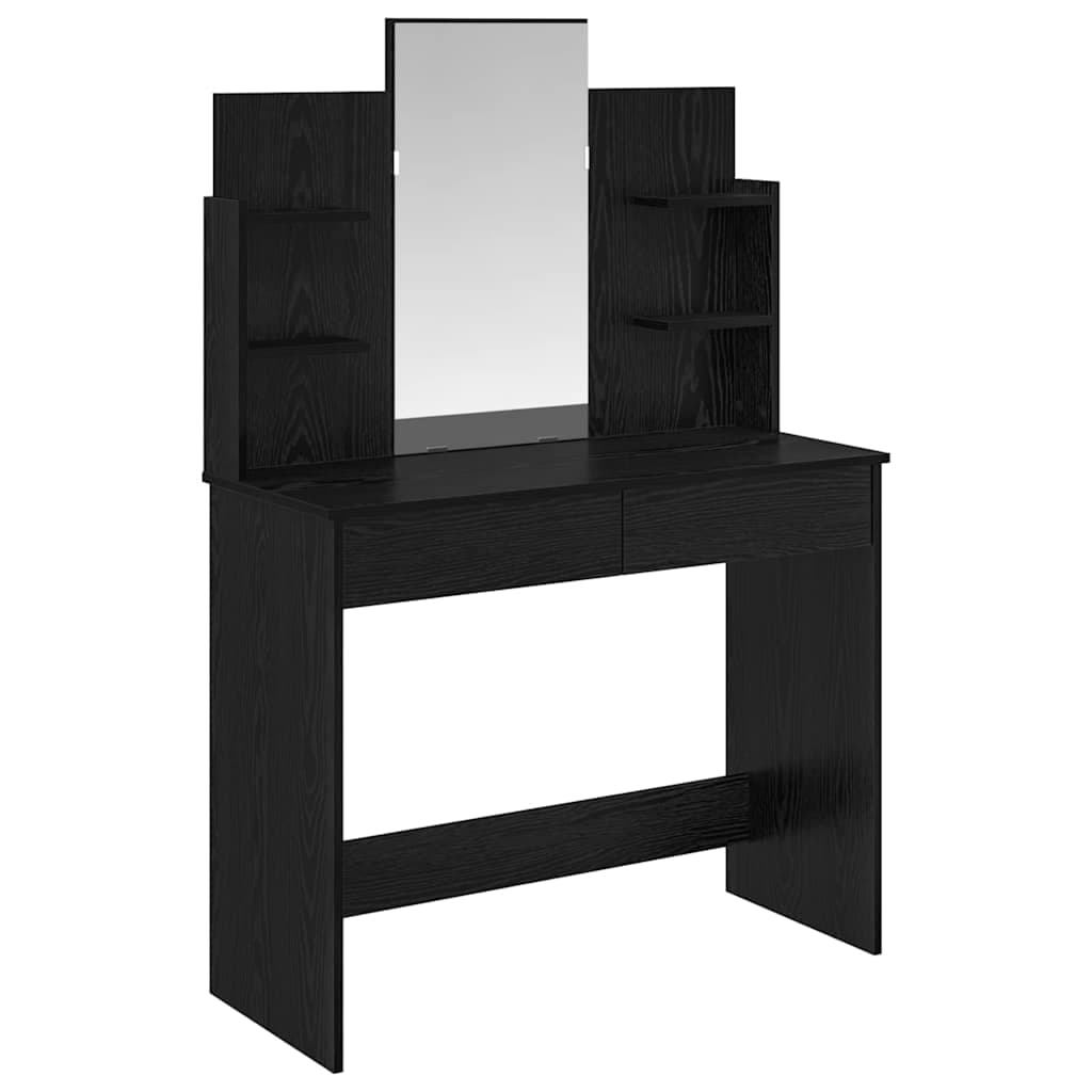 vidaXL Mesa de Maquiagem com Espelho Carvalho Preto 96 x 39 x 142 cm