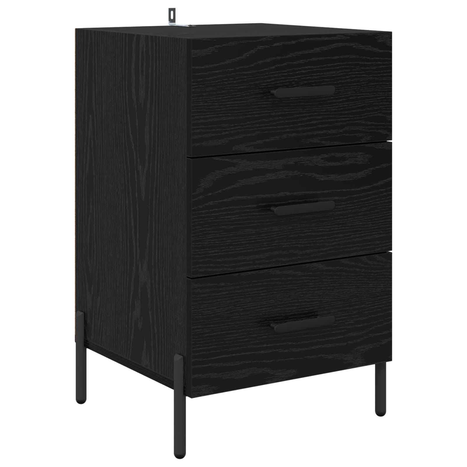 vidaXL Armário de Cabeceira com gaveta Carvalho Preto 40 x 40 x 66 cm
