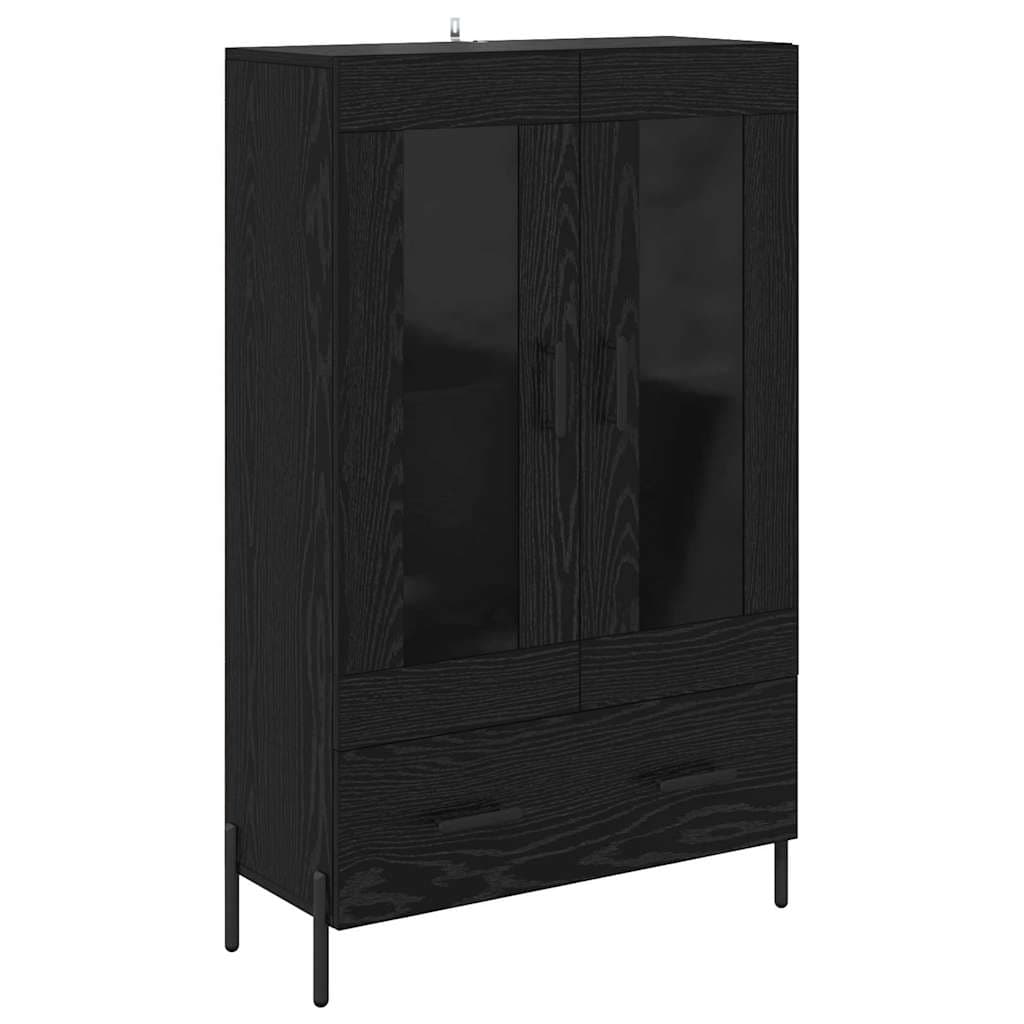 vidaXL Buffê com gaveta Corona Carvalho Preto 69,5 x 31 x 115 cm