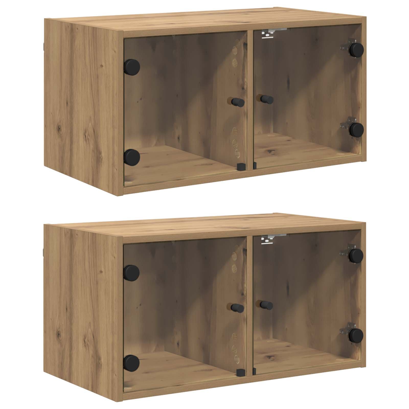 vidaXL Armários de Parede 2 pcs Carvalho Artesanal 68 x 37 x 35 cm
