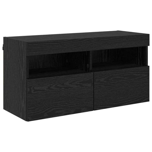 vidaXL Armário de TV de Parede Carvalho Preto 80 x 30 x 40 cm - 2615027836