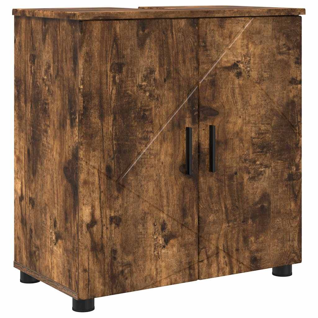 vidaXL Armário de Banheiro com porta Carvalho Defumado 61 x 35 x 64 cm