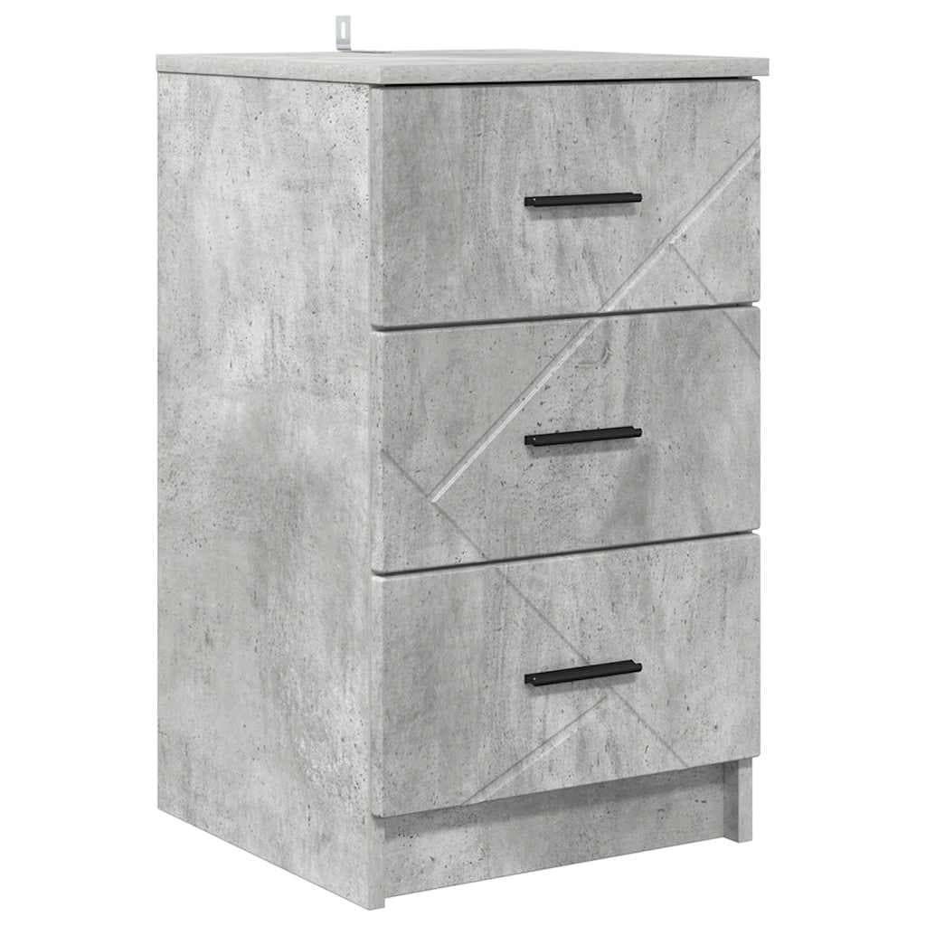 vidaXL Armário de Cabeceira Cinzento cimento 38 x 38 x 66 cm