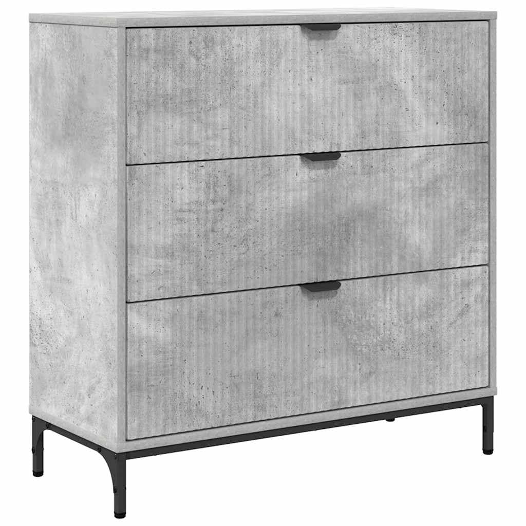 vidaXL Buffet com gaveta Cinzento 79,5 x 33 x 82 cm Madeira processada