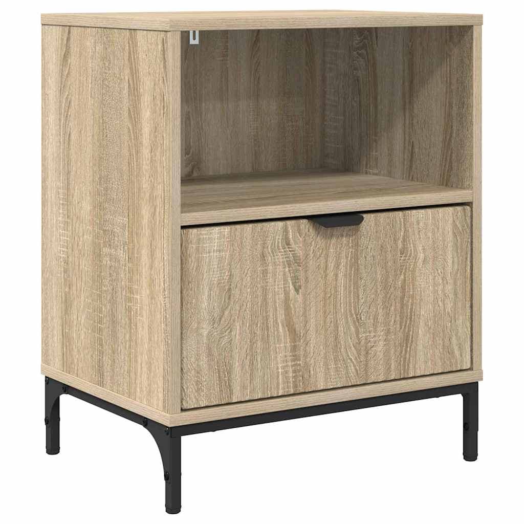 vidaXL Armário de Cabeceira com gaveta Carvalho sonoma 49 x 36 x 61 cm