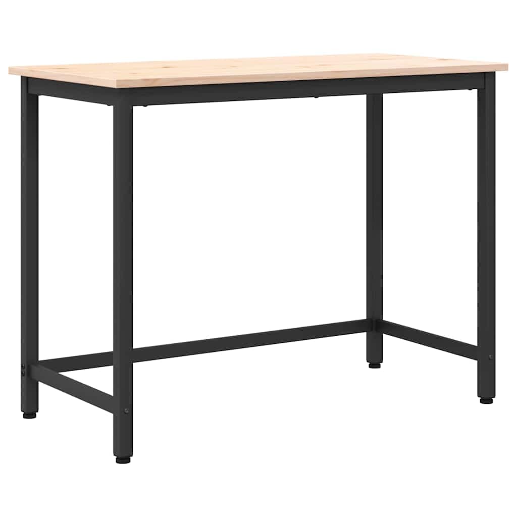 vidaXL mesa Natural 100 x 50 x 77 cm Madeira de Engenharia e Aço