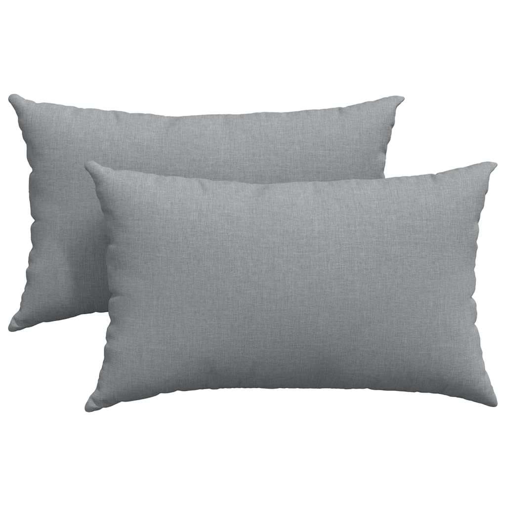 vidaXL Travesseiros de Sofá 2 pcs Cinzento-claro 50 x 30 cm tecido