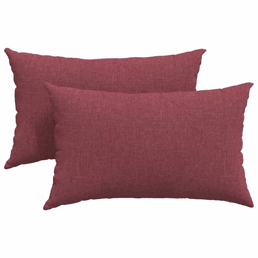 vidaXL Travesseiros de Sofá 2 pcs Vinho Vermelho 50 x 30 cm tecido