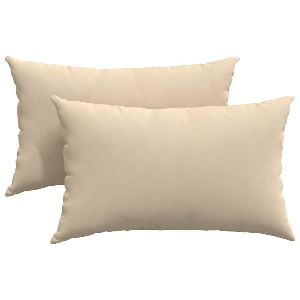 vidaXL Travesseiros de Sofá 2 pcs Creme 50 x 30 cm tecido
