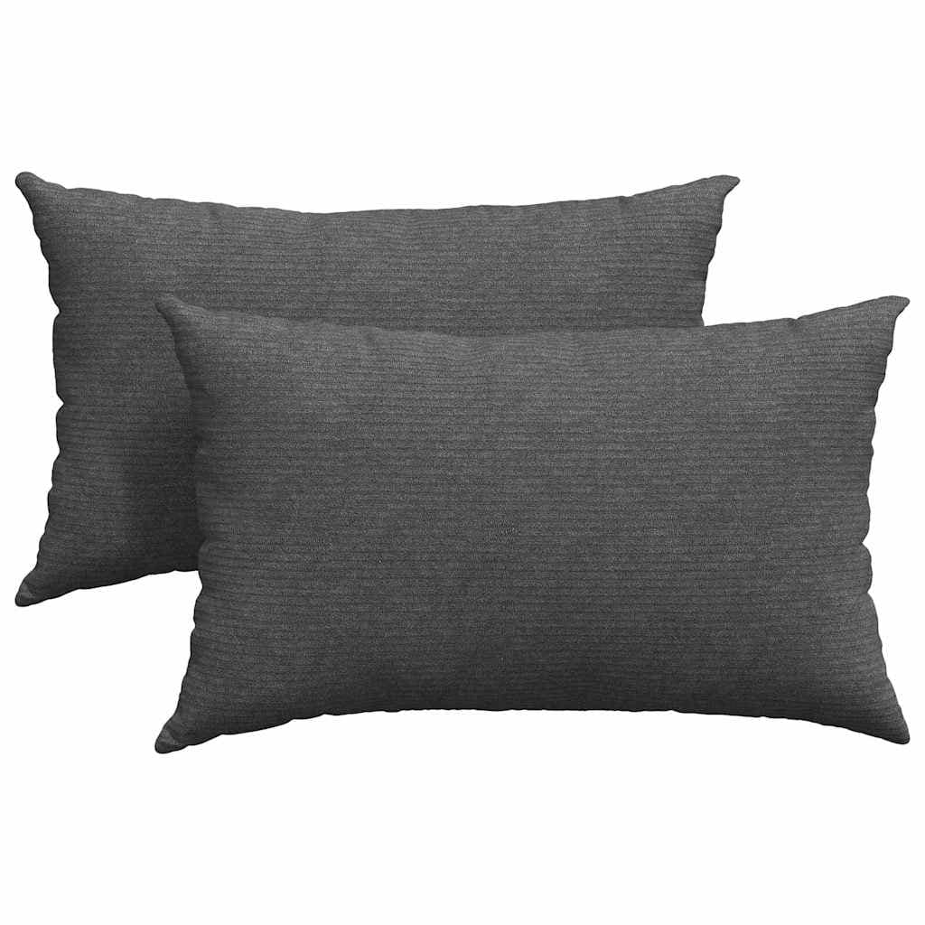 vidaXL Travesseiros de Sofá 2 pcs Cinza Escuro 50 x 30 cm