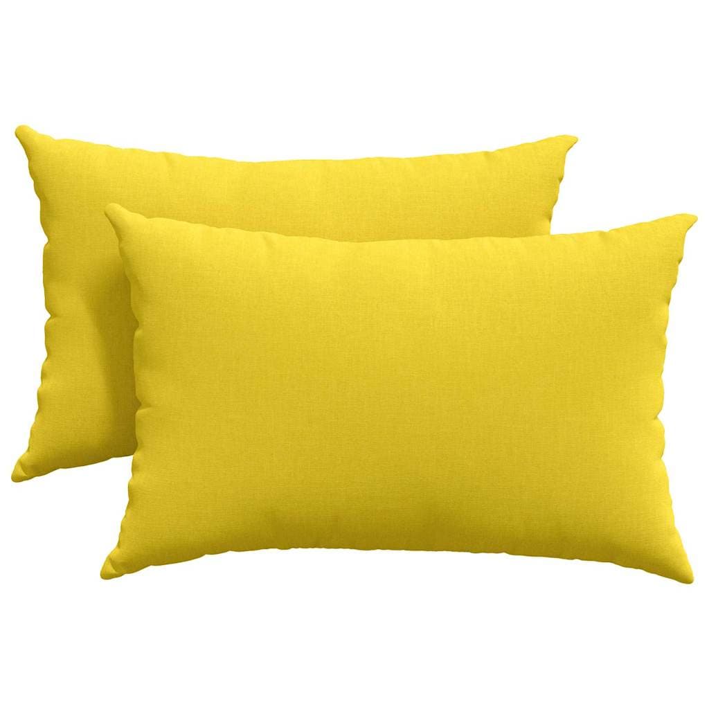 vidaXL Travesseiros de Sofá 2 pcs Amarelo Claro 60 x 40 cm tecido