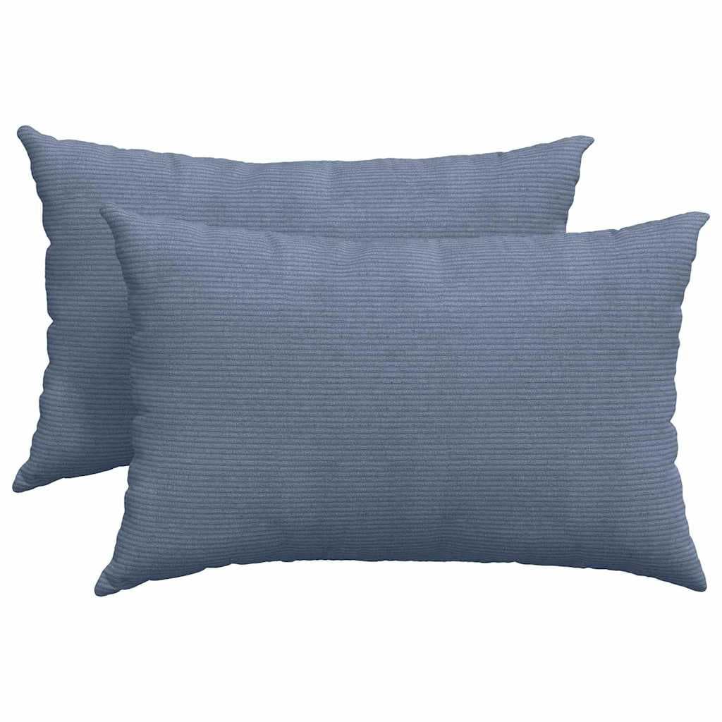 vidaXL Travesseiros de Sofá 2 pcs Azul 60 x 40 cm